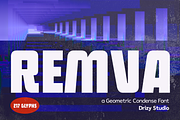 Remva – Geometric Condense Font, a Sans Serif Font by Drizy (Thumbnail 1 of 9)