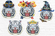 Watercolor fearsome white tiger, an Animal Illustration by Watercolor fantasy (Thumbnail 5 of 5)