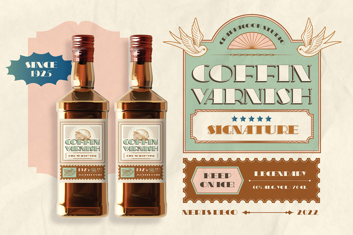 Nerts Deco Artdeco Display Typeface, a Font by graphicook (Photo 6 of 10)
