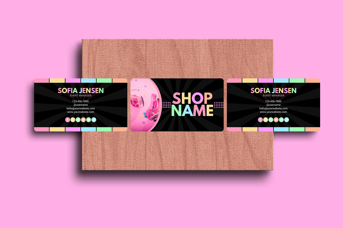 Pastel Neon Business Card, a Business Card Template by SunshineStudioBoutique (Photo 4 of 9)