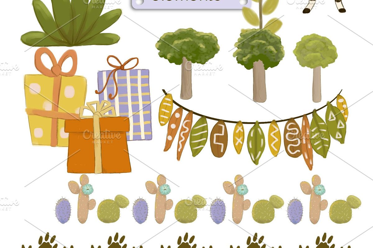 Safari Party Clipart pack, an Animal Illustration by Paper Doll Pets (Photo 3 of 6)
