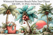 Whimsical Summer Beach Palm Tree PNG, an Illustration by Canvas Craft (Thumbnail 1 of 7)