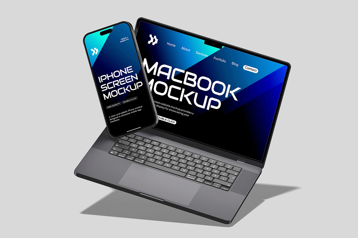MacBook and iPhone Mockup, a Wearable Device Mockup by Unerispace (Photo 5 of 6)
