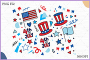 4th of July Clipart SVG Vector PNG, a Decorative Illustration by Gfx Expert Team (Thumbnail 1 of 3)