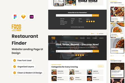 Food Finder - Mobile App Website, a Landing Page Template by twinstd