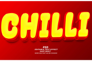 Chilli PSD 3d Editable Text Effect