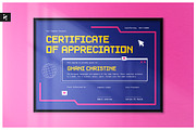 Blue Pixel Y2K Certificate, a Stationery Template by Neermana (Thumbnail 1 of 4)