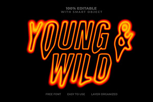 Fiery Neon Glow Text Effect PSD