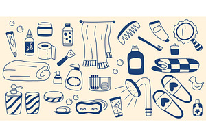 Set of hand-drawn accessories for, an Object Illustration by Tati_Kli