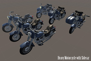 Heavy Motorcycle With Sidecar