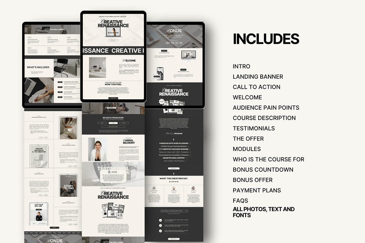 Course Sales Page Canva, a Landing Page Template by Studio Suvelle (Photo 3 of 7)