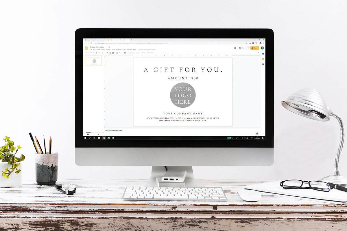 Gift Certificate Template with Logo, a Card Template by DesignStudioTeti (Photo 2 of 4)
