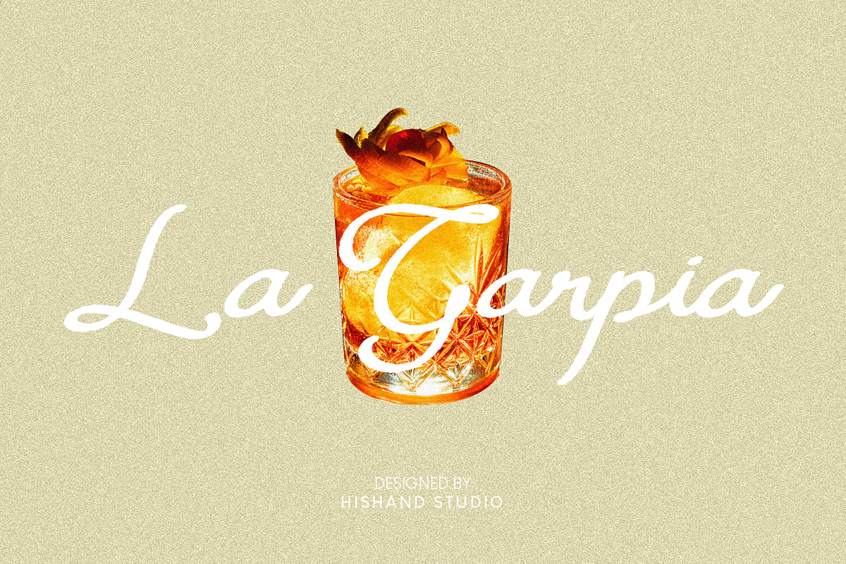 La Garpia Aesthetic Script Font, a Script Font by Hishand Studio (Photo 1 of 8)