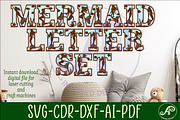 Mermaid alphabet set. 2 layer letter, an Object Graphic by A P Inspired Designs (Thumbnail 1 of 7)