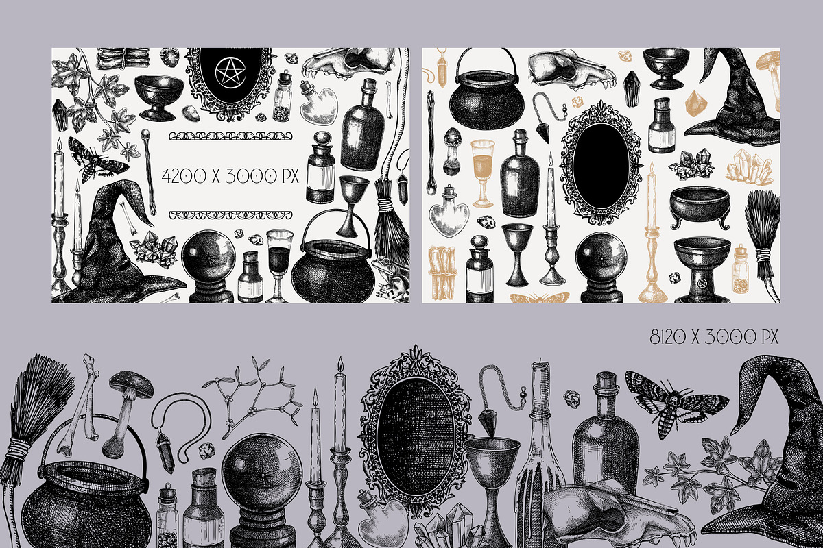 Witchcraft - Gothic Illustration Set, a Seasonal Illustration by Yevheniia (Photo 11 of 11)