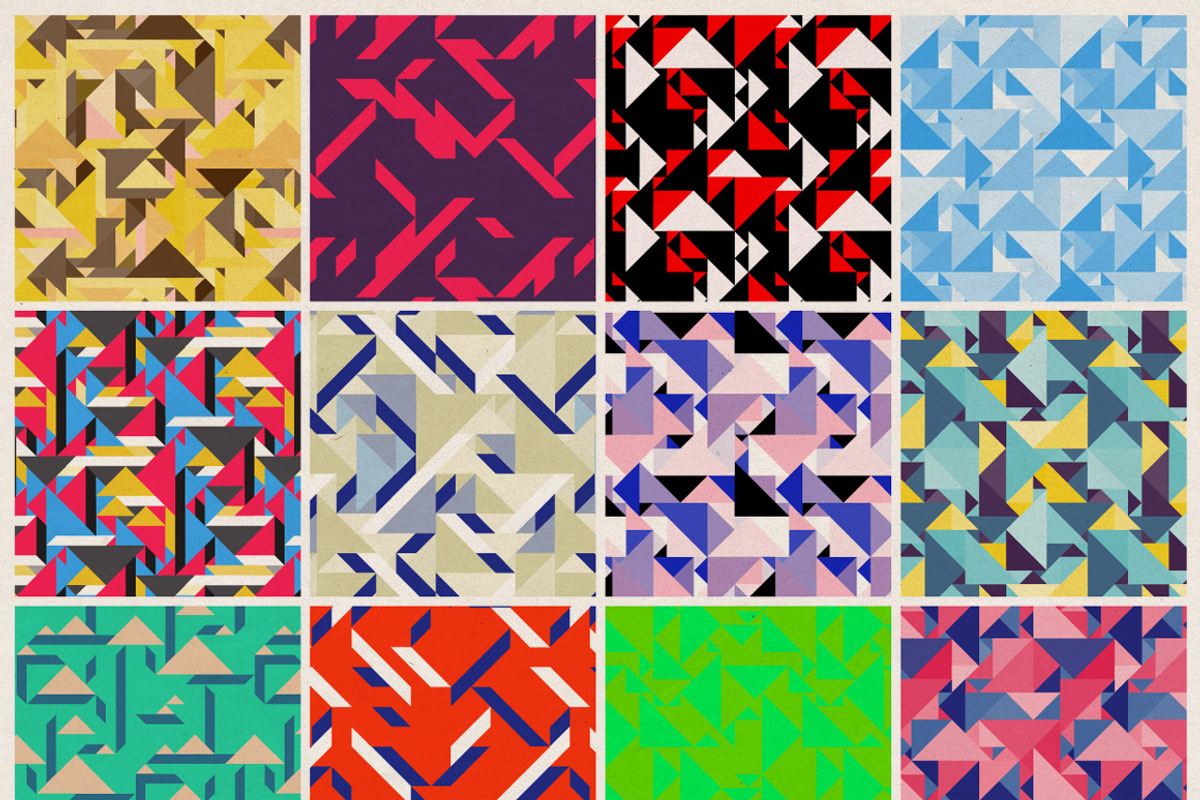 40 Triangle Pattern Tiles, a Pattern Graphic by kloroform