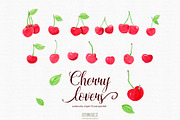 Watercolor cherrys, a Food Illustration by Autumn Breeze (Thumbnail 2 of 3)