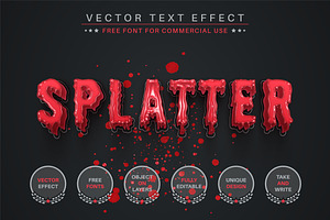 Splatter Blood Editable Text Effect