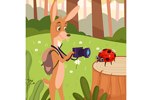 Deer. cartoon wild animal exploring, an Animal Illustration by Onyx