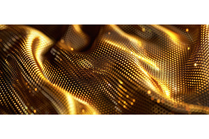 Golden Glowing Dotted Wave Abstract, an Abstract Photo by piter.goskov
