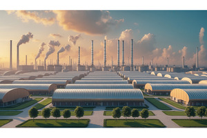 Industrial complex with modern, an Illustration by tilialucida