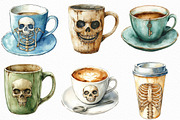 Halloween Skeleton Coffee Cup PNG, an Illustration by Craft Nest (Thumbnail 3 of 6)