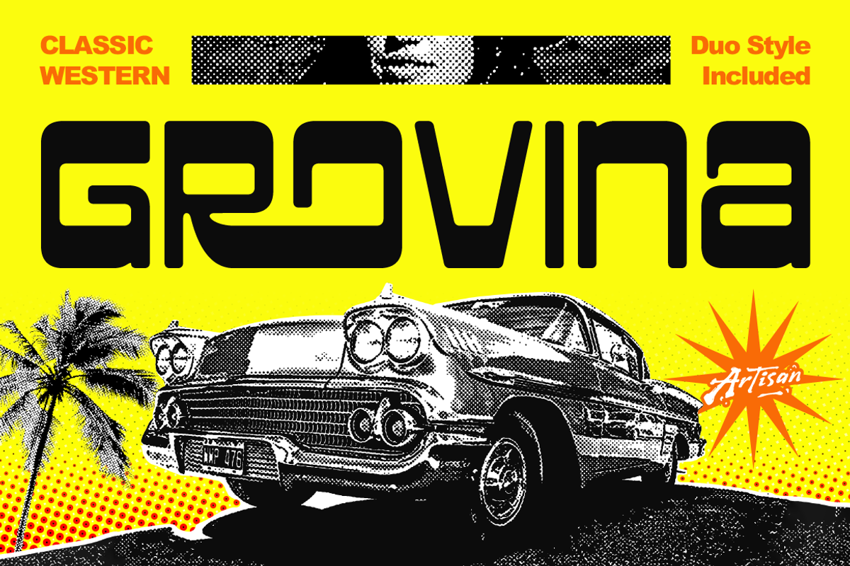Grovina, a Sans Serif Font by Artisan Themes (Photo 1 of 11)