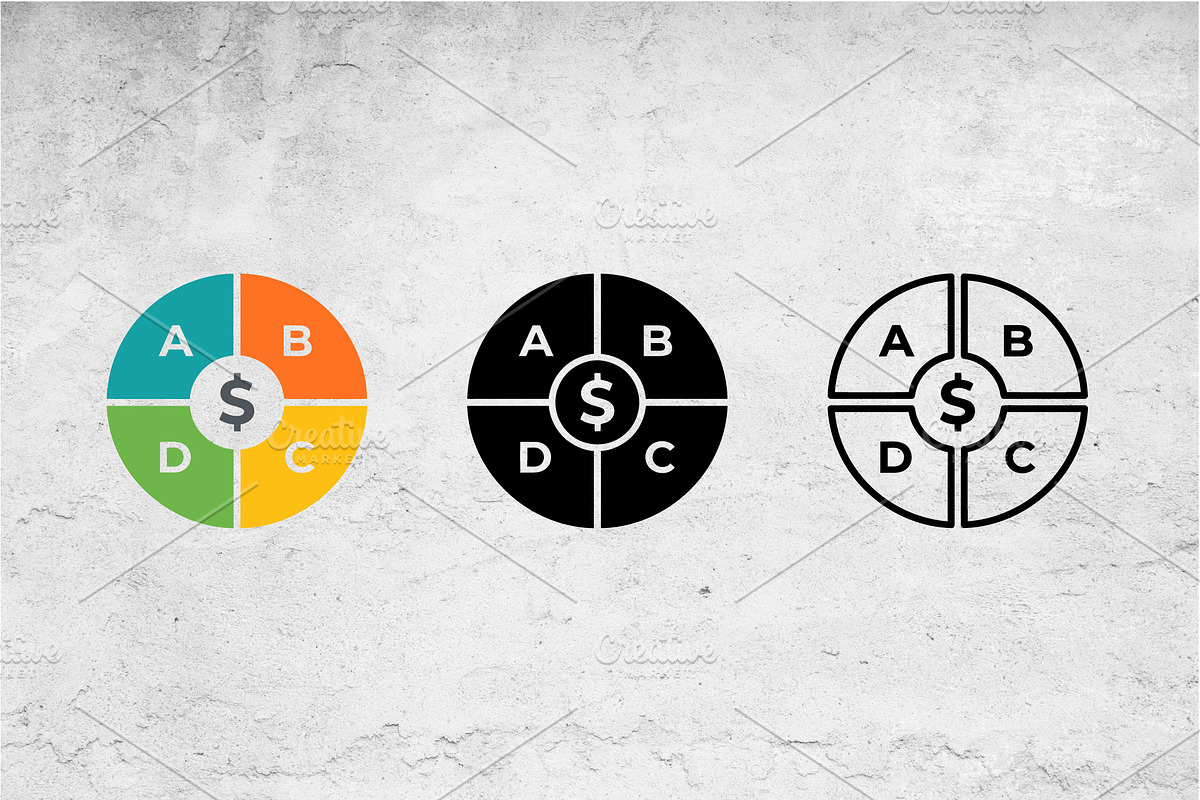 Budget Pie Chart Icon Set - 3 Styles, an Outline Icon by Artonix (Photo 2 of 2)