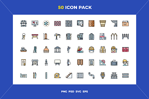 Architecture icons, an Outline Icon by Wencory