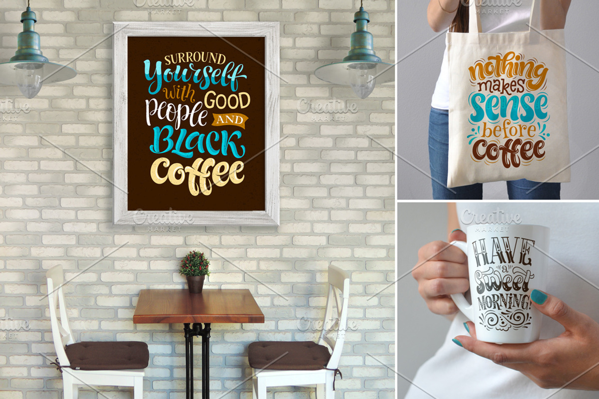 Coffee Lettering | Posters | Cards, a Decorative Illustration by bariskina (Photo 4 of 5)