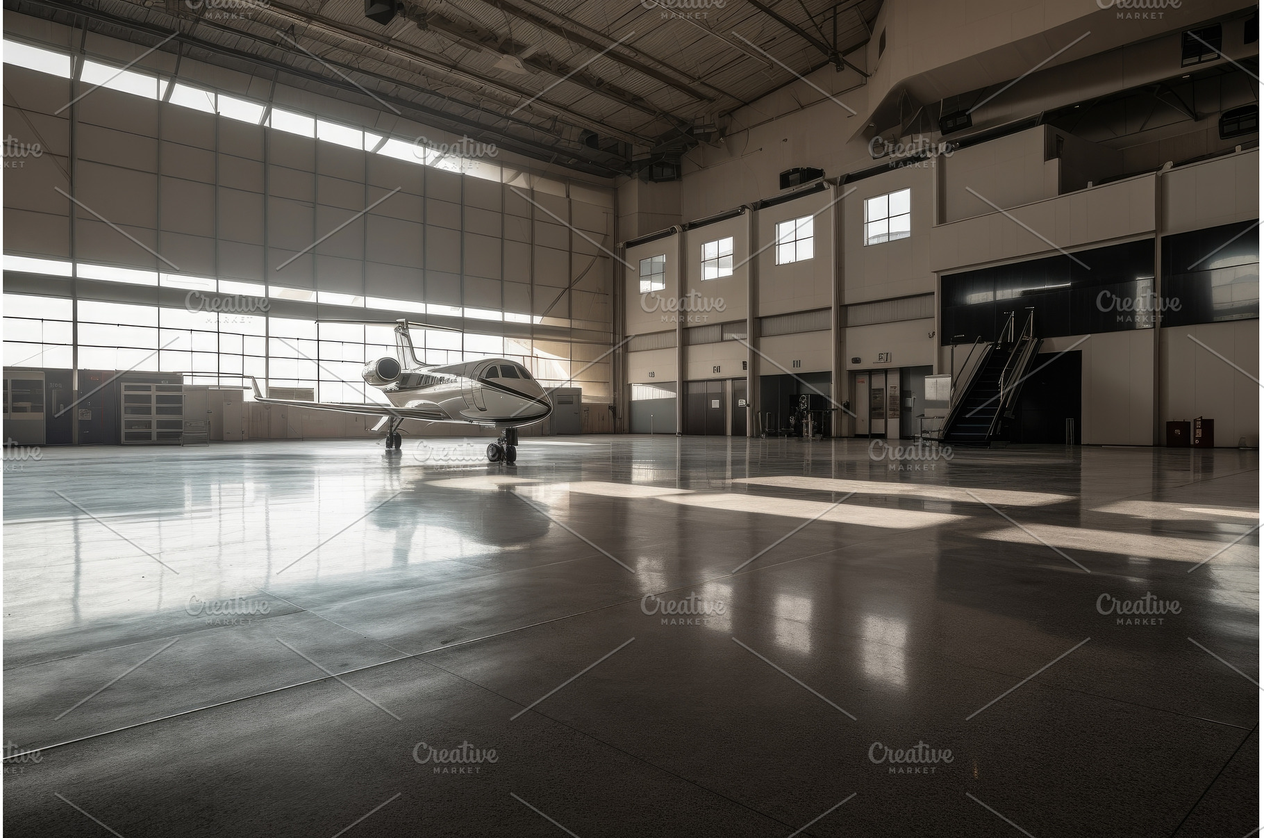 empty terminal, with private jet, a Transportation Photo by Sergey Kotenev