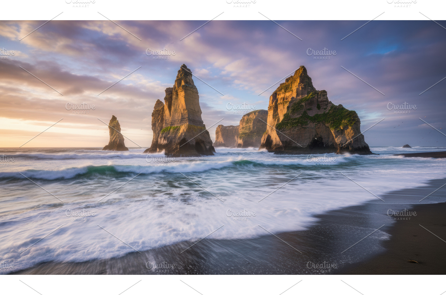 Seascape with rock formation during, a Nature Photo by Igor Tichonow