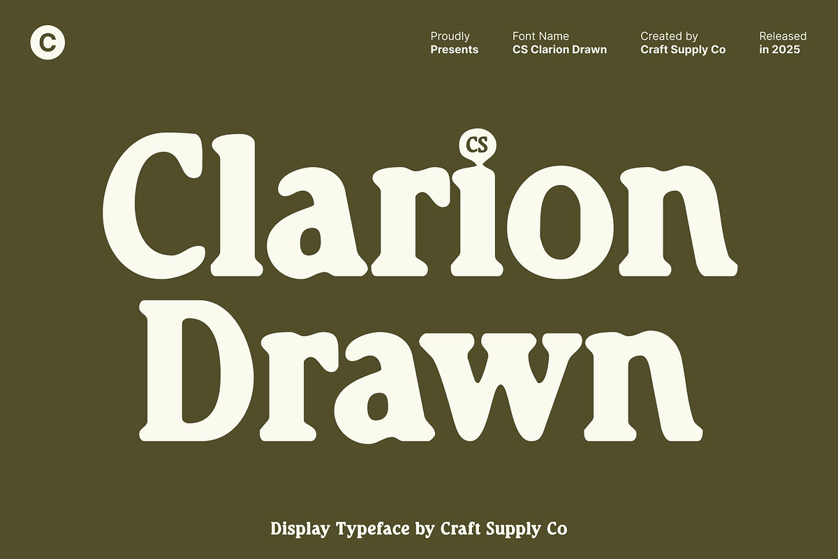 CS Clarion Drawn, a Serif Font by Craft Supply Co. (Photo 1 of 8)