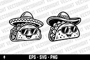 Cartoon mascot of a taco, a Food Illustration by Vectorhight (Thumbnail 4 of 5)