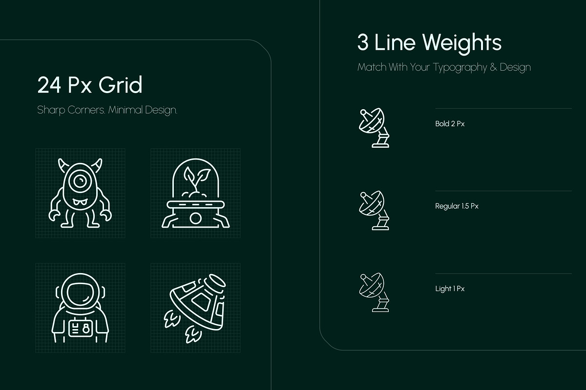 Alien and Sci Fi Icon Set, an Outline Icon by Prosymbols (Photo 5 of 6)
