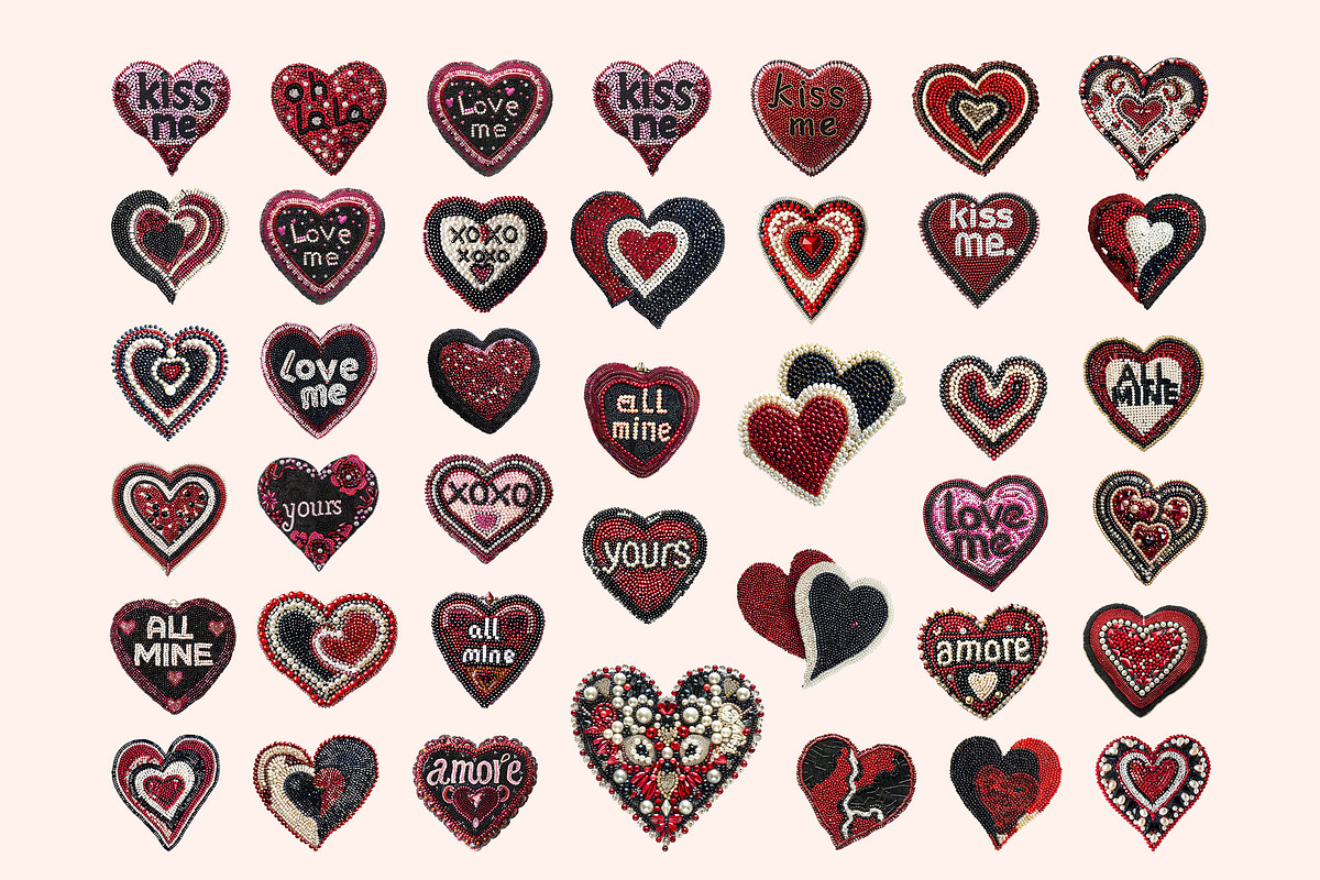 Love Beaded Embroidery Clipart Set, an Object Graphic by Olha Kostiuk (Photo 2 of 10)