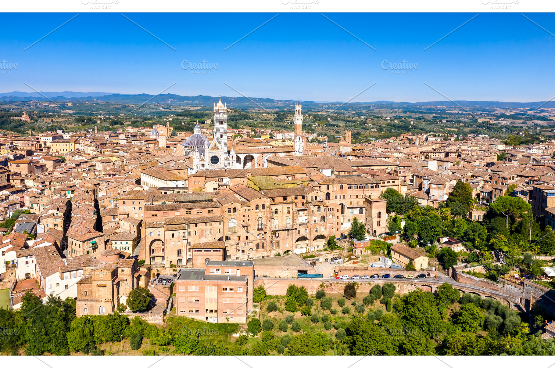 View of the medieval city of Siena, an Architecture Photo by Leonid Andronov