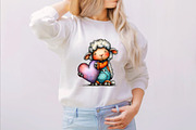 Funny Valentine Sheep Clipart Bundle, an Illustration by SVGArt (Thumbnail 7 of 8)