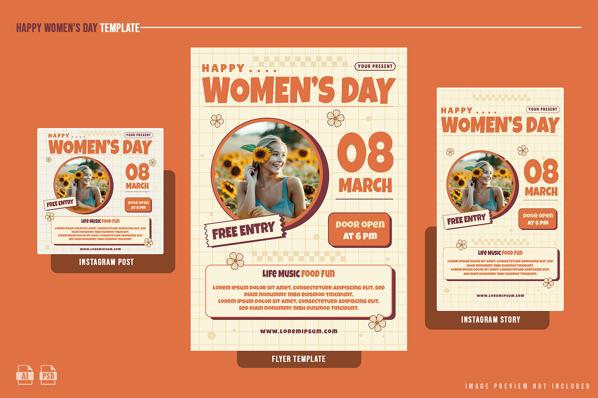 Happy Women's Day Template, a Print Template by NOX Labs