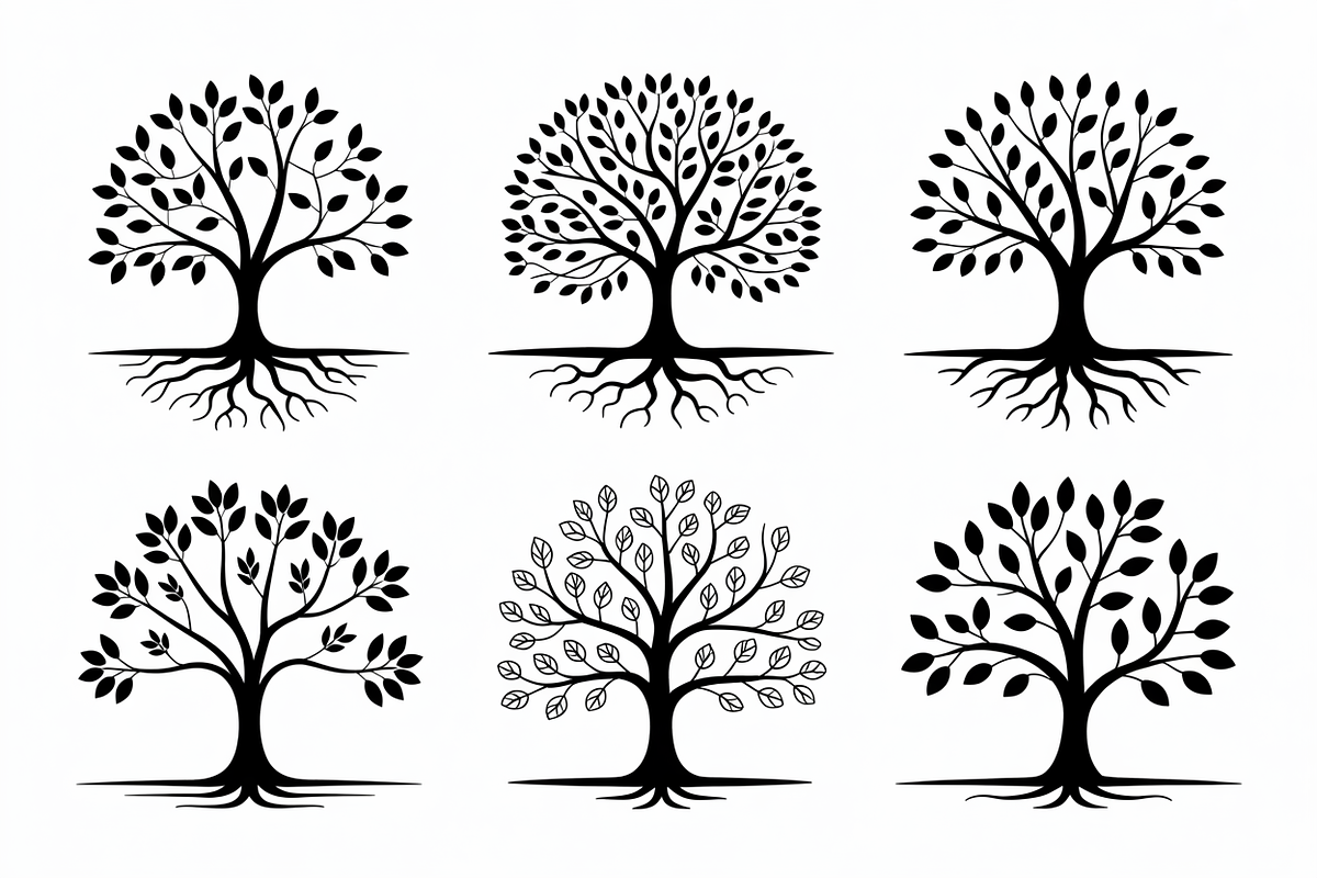 Tree with roots silhouette featuring, an Illustration by Amazin_art (Photo 7 of 10)