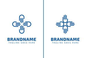 Medical Cross Hand Modern Logo, a Branding & Logo Template by Pray Art Design Studio