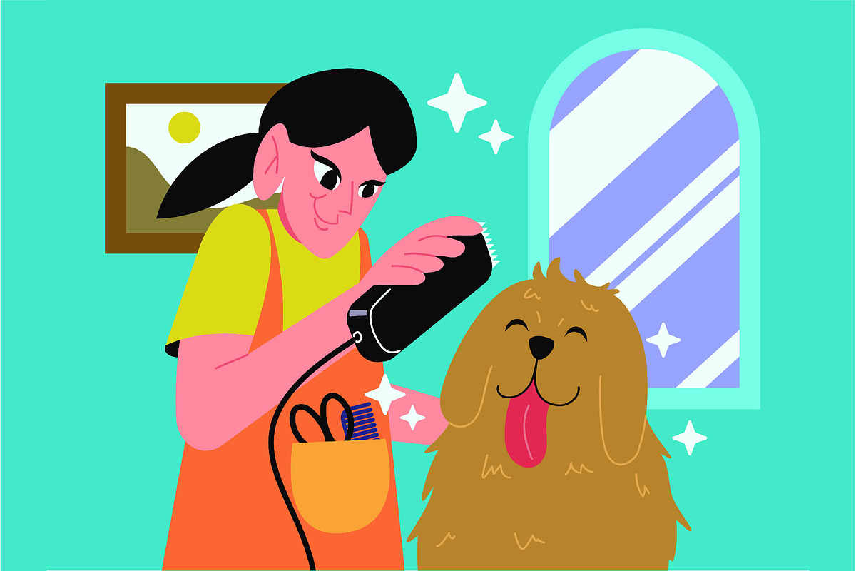 Pet Salon Full Illustration, an Animal Illustration by graphicook