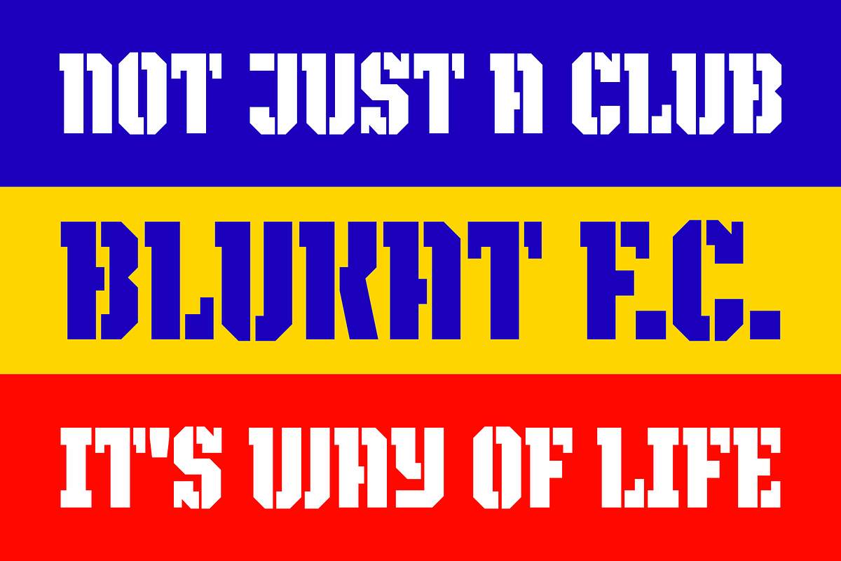 Blukat – Stencil Display Font, a Sans Serif Font by Griyo Type (Photo 6 of 10)