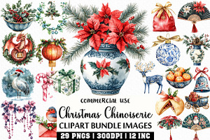 Christmas Chinoiserie Sublimation, an Illustration by Craft Nest