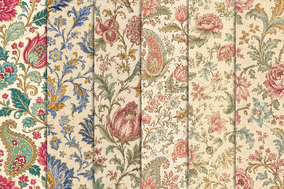 Antique Floral Damask Patterns, a Pattern Graphic by Artonix (Photo 2 of 5)