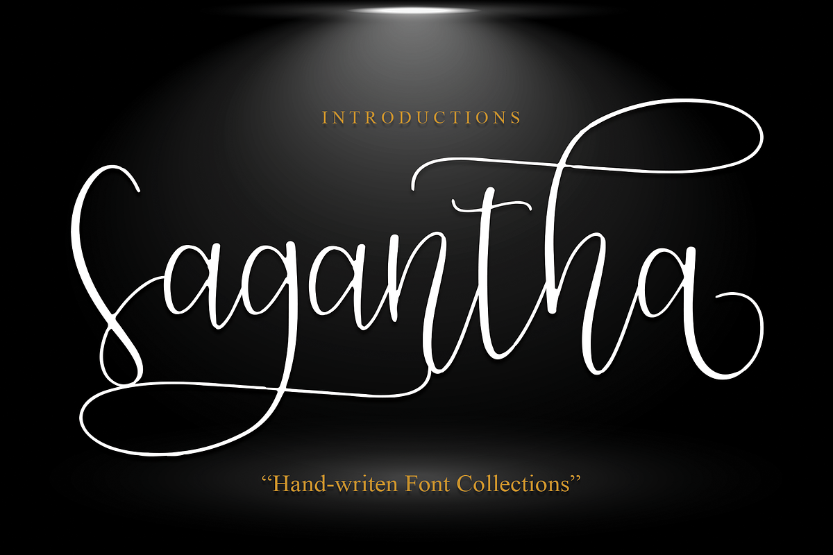 Sagantha | Script Font, a Script Font by Scratchones (Photo 1 of 8)