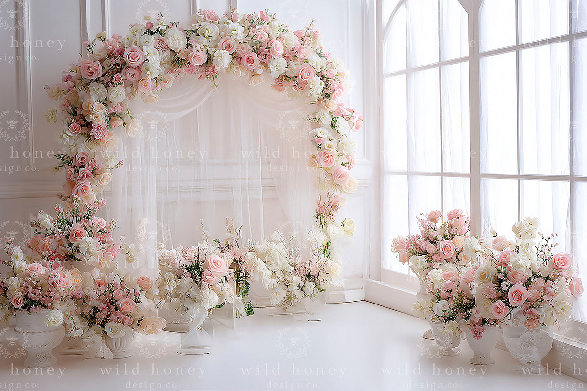 Flower Room Digital Backdrop, a Layer Style Add-On by Wild Honey Design Co. (Photo 2 of 2)