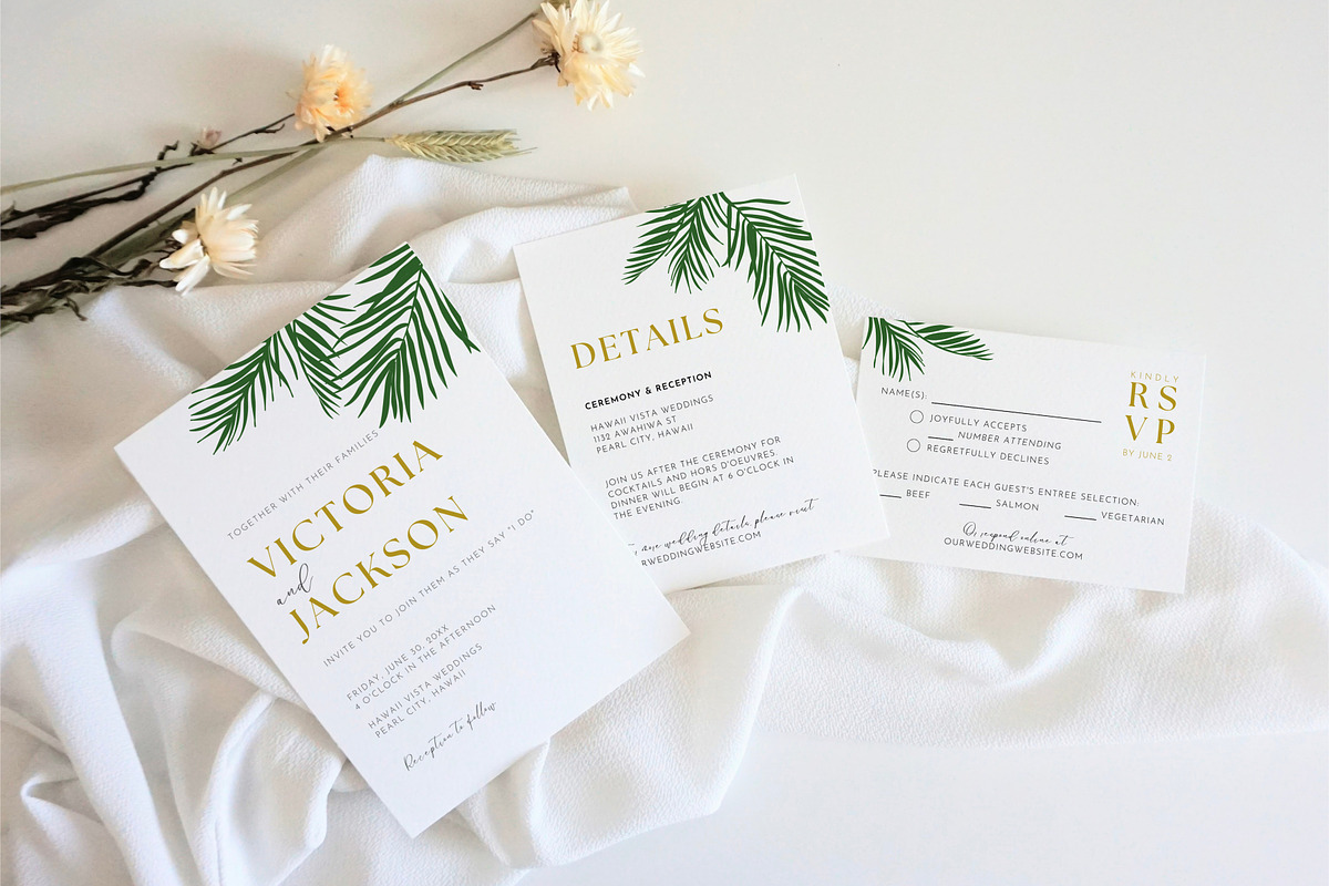 Tropical Wedding Invitation Template, an Invitation Template by Cottontail Paper Shop (Photo 2 of 7)