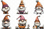 Whimsical Gnome Clipart PNG, an Illustration by Black Bird Studio (Thumbnail 4 of 6)