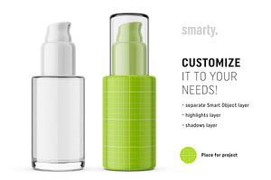 Transparent Airless Bottle Mockup